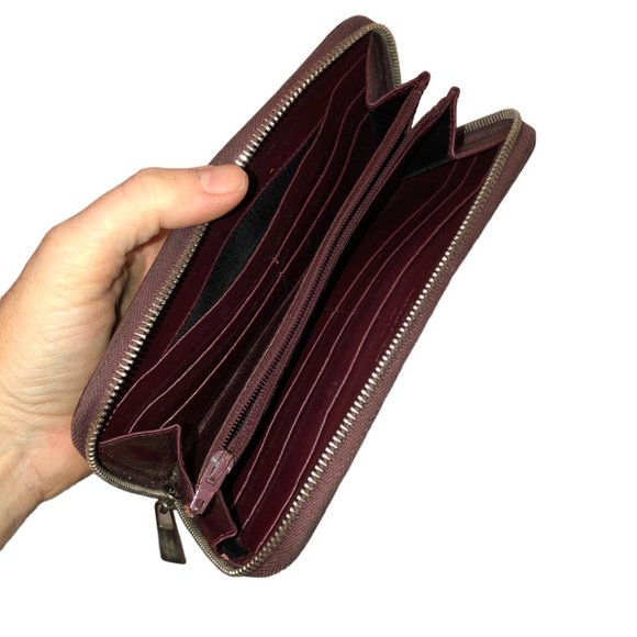 STRENESSE Gabriele STREHLE cordovan burgundy leather zip around wallet G… - Picture 5 of 6